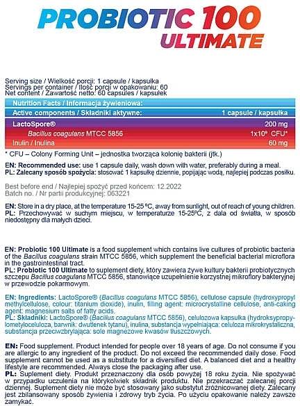 Probiotic 100 Ultimate | Lactospore® - 60 kapsúl