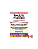 Probiotic 50 miliárd - Probiotické 50 miliárd aktívnych probiotík, 10 kmeňov, 30 kapsúl <tc>Webber Naturals</tc>