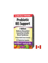 Probiotické IBS Support/Probiotické IBS 4 kmene, 7 miliárd aktívnych probiotík x 30 kapsúl <tc>Webber Naturals</tc>