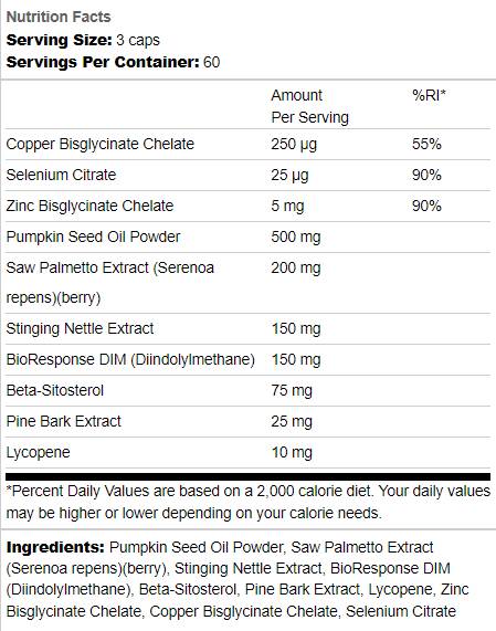 Prostata s tekvicovým semenom a pílou palmetto - 180 kapsúl