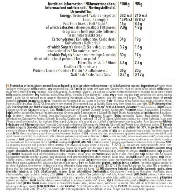 Proteínový bar Žiadny pridaný cukor - 15 x 55 gramov