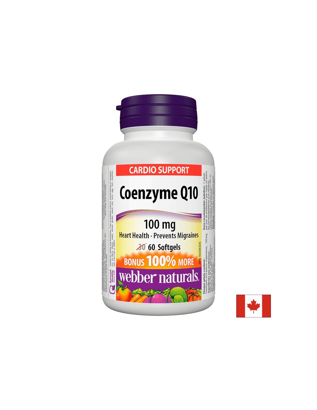 Coenzým Q10 - Zdravie srdca a ochrana antioxidantov, 100 mg, 60 kapsúl