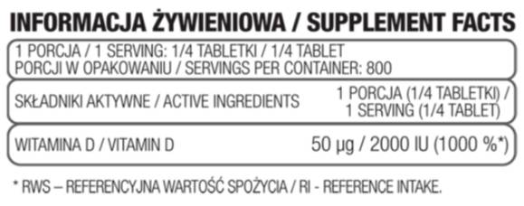 Vitamín D3 8000 IU 200 tabliet