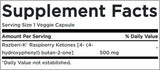 Razberi -K 500 mg / maximálna pevnosť malinových ketónov - 60 kapsúl