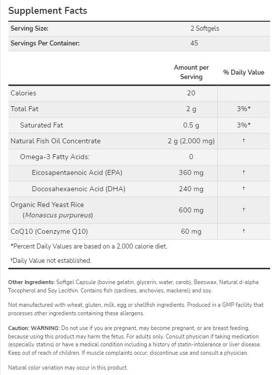 Red Omega ™ | Červená kvasinková ryža - 180 Softgels