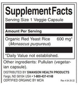 Červená kvasinková ryža 600 mg | Vyrobené z organických červených kvasinkových ryže - 60 kapsúl