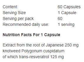 Resveratrol 125 mg - 60 kapsúl