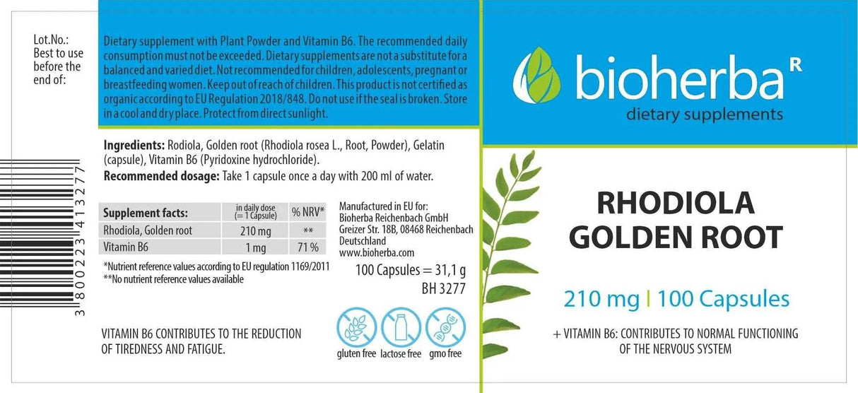 Rhodiola Golden Root 210 mg - 100 kapsúl