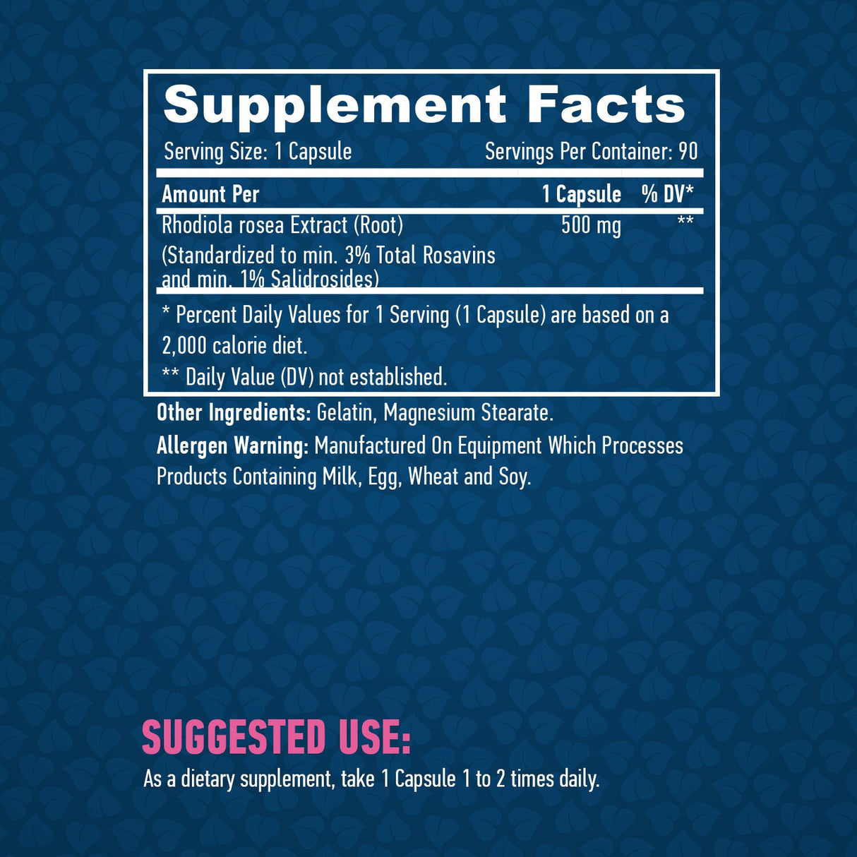 Extrakt Rhodiola Rosea 500 mg / 90 uzáverov.