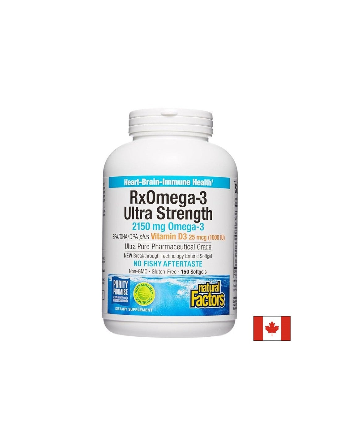 Rx Omega-3 ultra pevnosť 2150 mg + vitamín D3 1000 IU, 150 kapsúl softgel