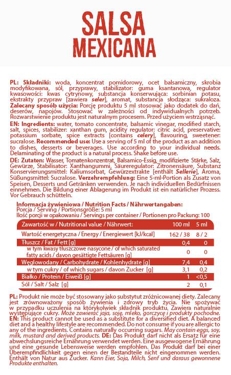 Nulová kalória omáčka Salsa Mexicana - 500 ml