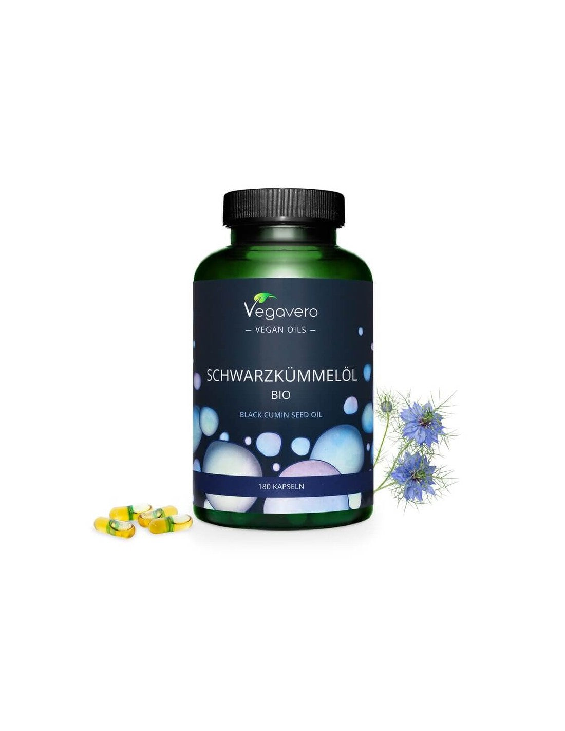 Schwarzkümmelöl Bio/ Čierna rasca (organický olej zo semien), 180 kapsúl, 100% Vegan <tc>Vegavero</tc>