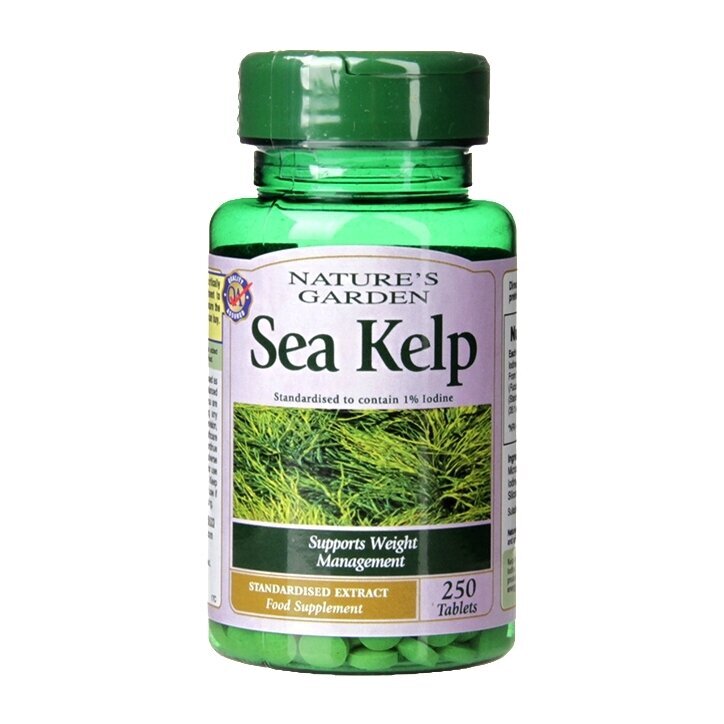 Morská riasa (morská kelp) (morské riasy, jód 15 mg) 525 mg 250 tabliet Holland & Barrett