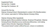Sibírsky ženšen 1500 mg - 120 tabliet