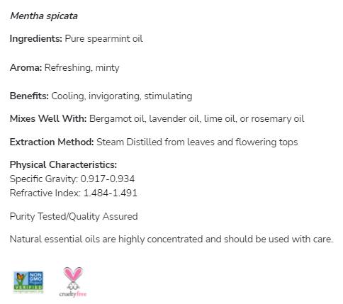 Olej Spearmint 100% Pure Mentha spicata - 30 ml