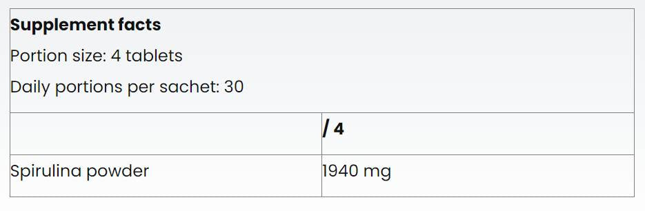 Spirulina 1940 mg - 120 tabliet