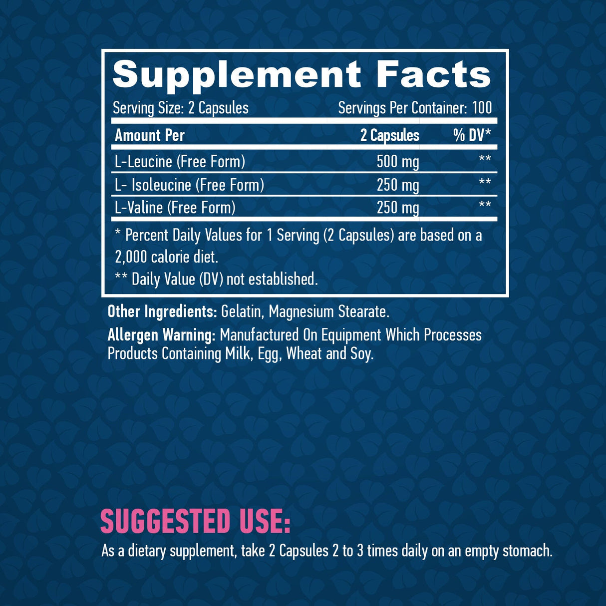 Sports BCAA 2: 1: 1 500 mg / 200 čiapky