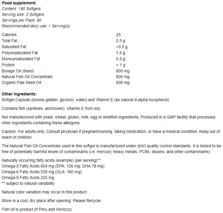 Super Omega 3-6-9 1200 mg-180 gélových kapsúl