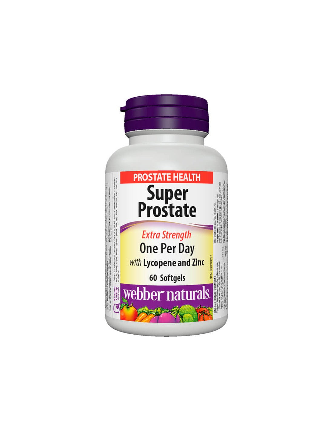 Super Prostate Extra Strength/Prostate Support Formula s lykopénom a zinkom x 60 mäkkých želatínových kapsúl <tc>Webber Naturals</tc>