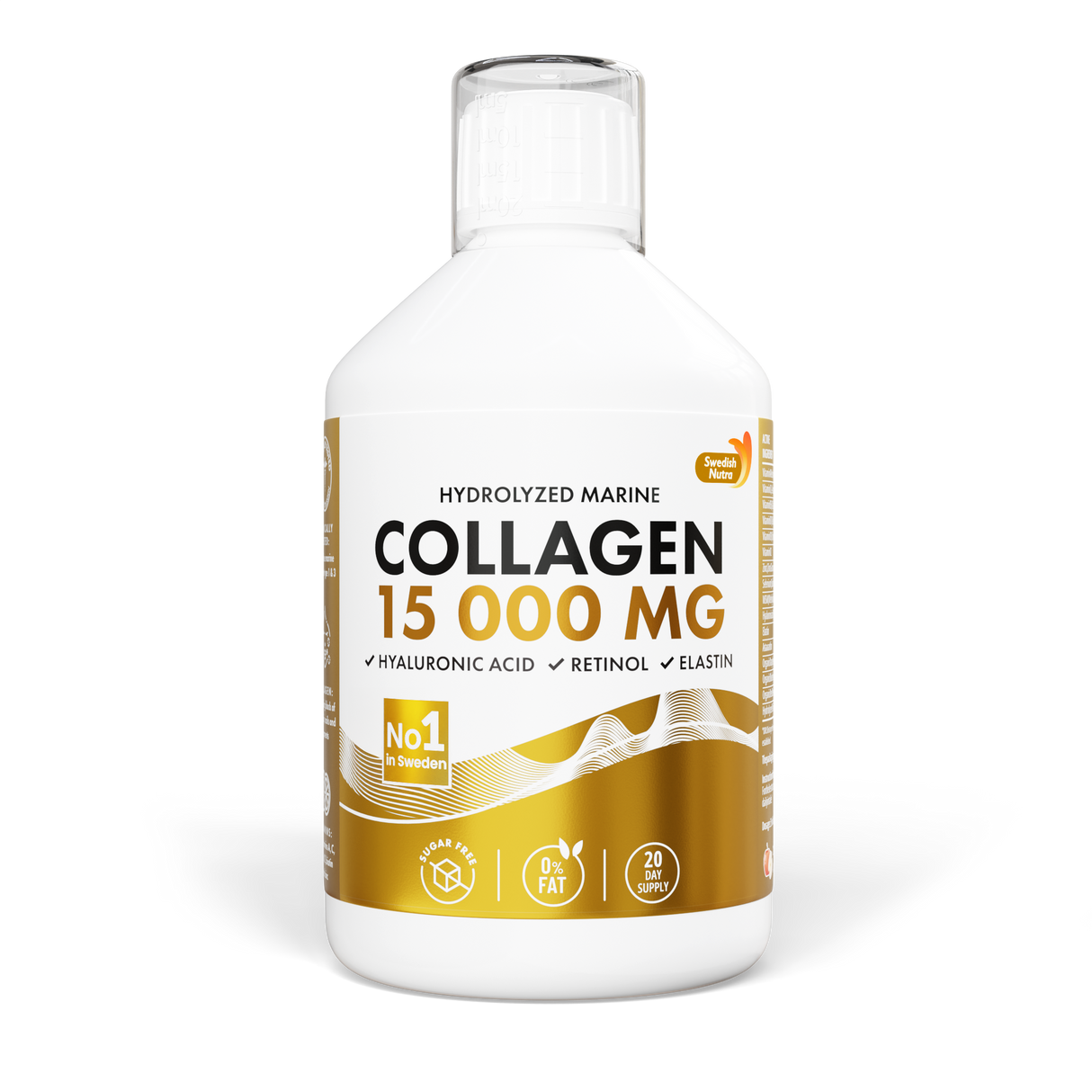 Rybie kolagén 15 000 mg s retinolom, hyalurónom, elastínom - 500 ml