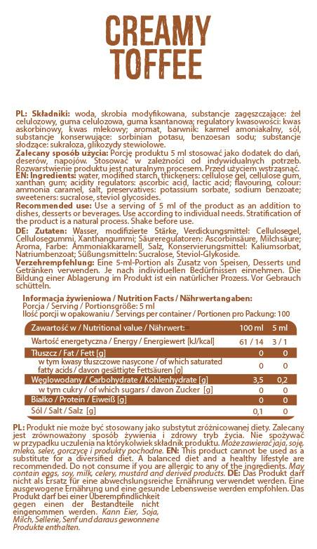 Sirup nula kalórie | Krémová karamel - 500 ml