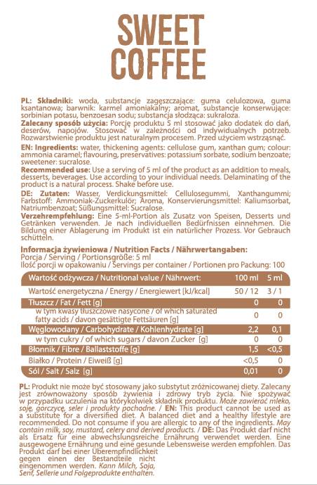 Sirup nula kalórie | Sladká káva 500 ml