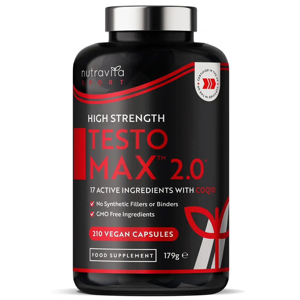 TESTOMAX™ 2.0 /210 kapsúl, 105 dní/ s Ashwagandha KSM 66®, CoQ10 a koreňom Maca <tc>Nutravita</tc>