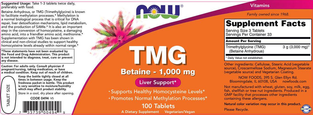TMG 1000 mg - 100 tabliet