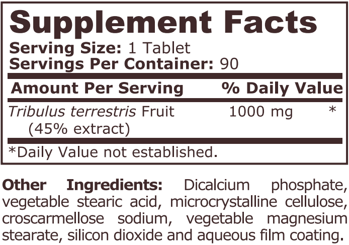 <tc>Pure Nutrition</tc> - TRIBULUS TERRESTRIS 1000 MG - 90 tabliet