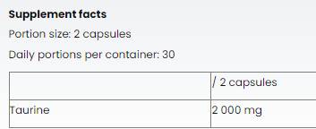 Taurine Caps 1000 mg - 60 kapsúl