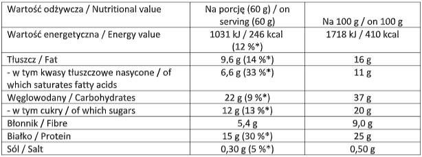 Bar. / Proteínová tyč - 21 x 60 gramov