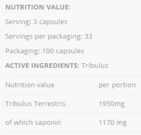 Tribulus 650 mg - 100 kapsúl
