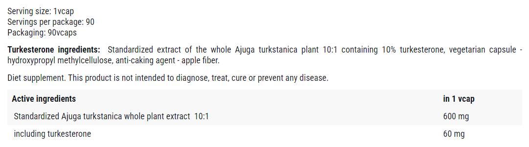 Turkesterón 600 mg - 90 kapsúl
