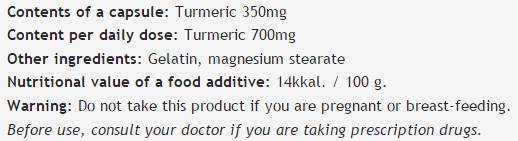 Kurkuma 350 mg - 100 kapsúl
