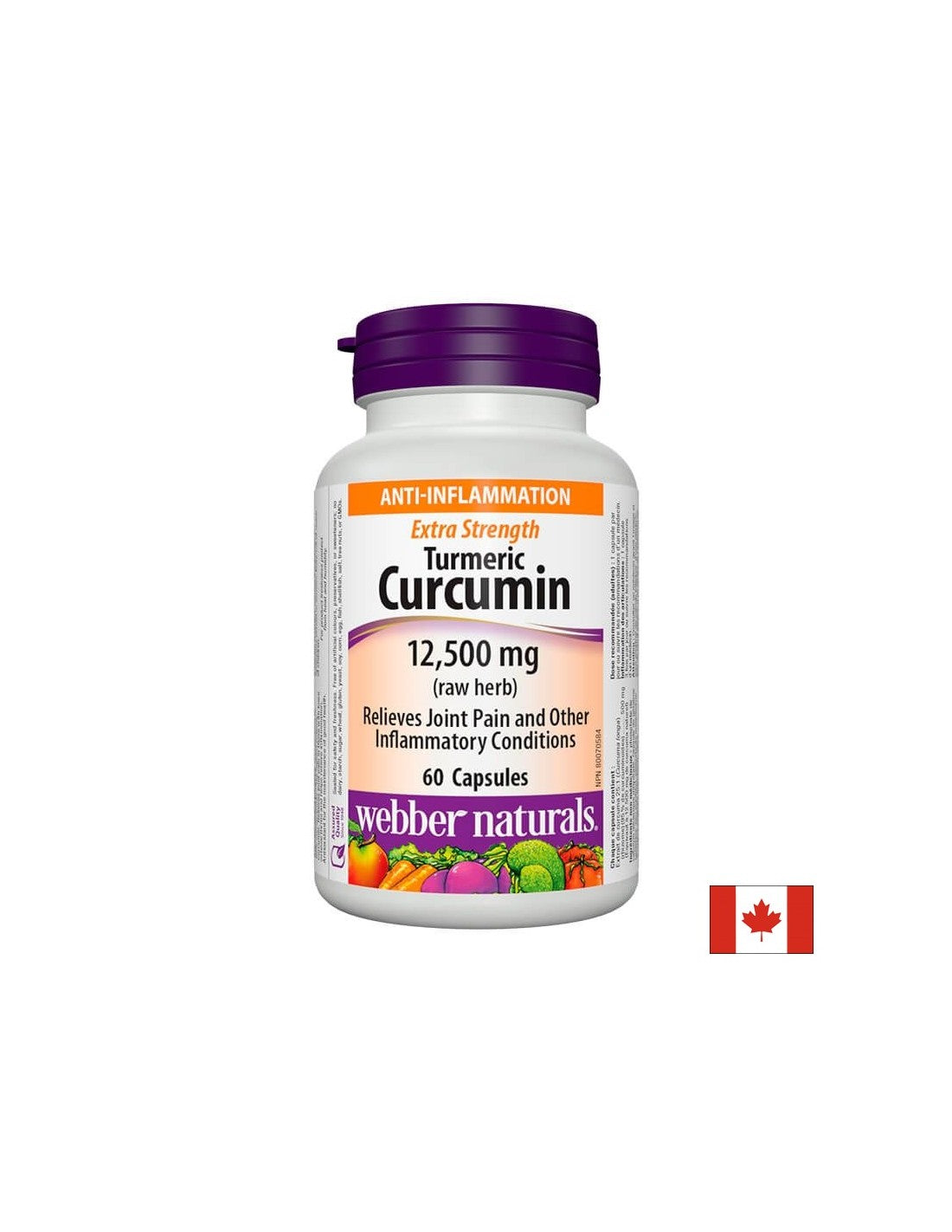 Kurkuma Curcumin Extra Strength/ Kurkuma (kurkumín) 500 mg x 60 kapsúl <tc>Webber Naturals</tc>