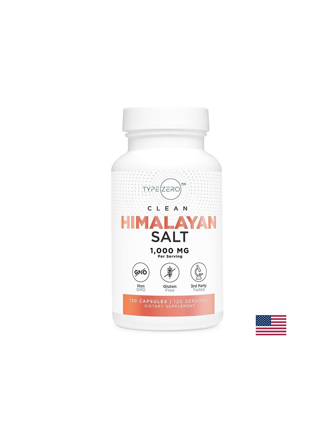Vyváženie elektrolytov - sodík (himalájska ružová skala) TypZero ™, 320 mg