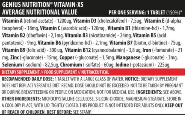 Vitamín -X5 - 120 tabliet