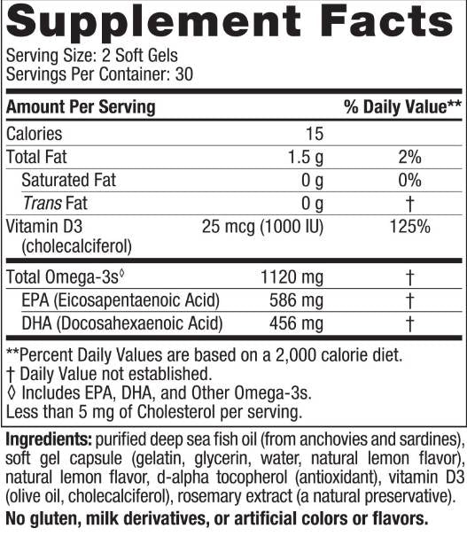 Ultimate Omega 2x Mini 1120 mg | S vitamínom D3 - 60 gélové kapsuly