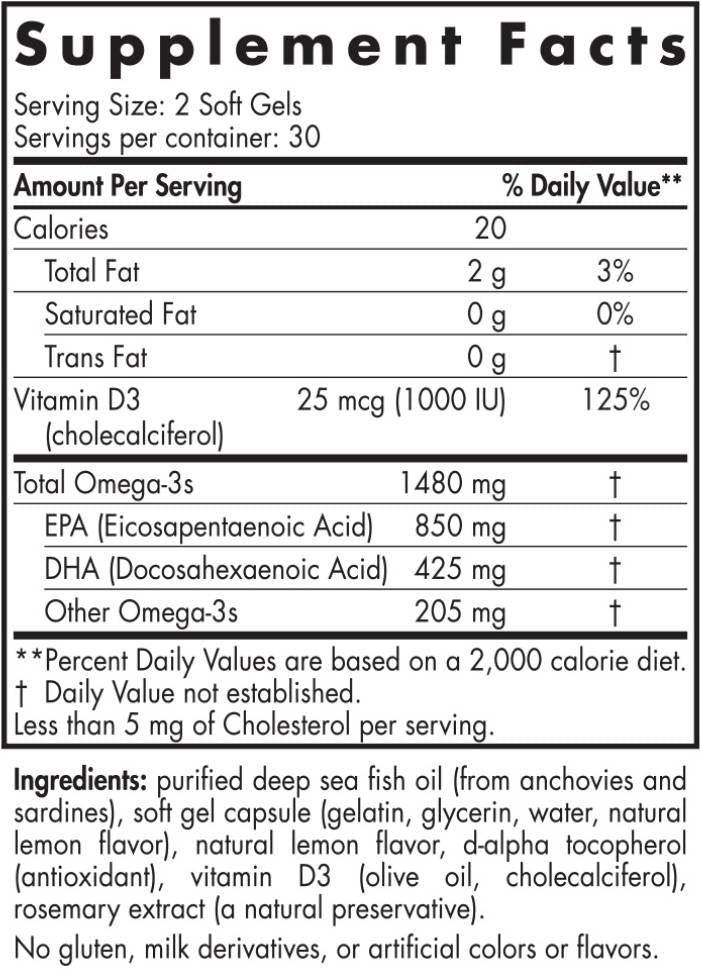 Ultimate Omega -D3 Sport 1480 mg - 60 gélových kapsúl