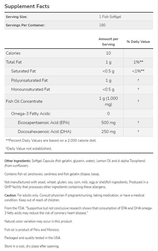 Ultra Omega 3 | Softgels rybích želatín - 180 softgels