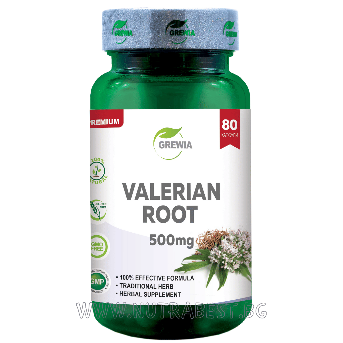 Valerian Root 500 mg / 80 kapsúl, 80 dávok / grewia