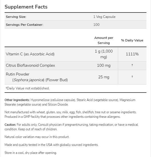 Vitamín C -1000 / s bioflavonoidmi - 100 kapsúl