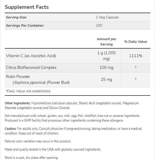 Vitamín C -1000 / s bioflavonoidmi - 30 kapsúl