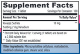 Vanadylsulfát 10 mg / 100 kariet.