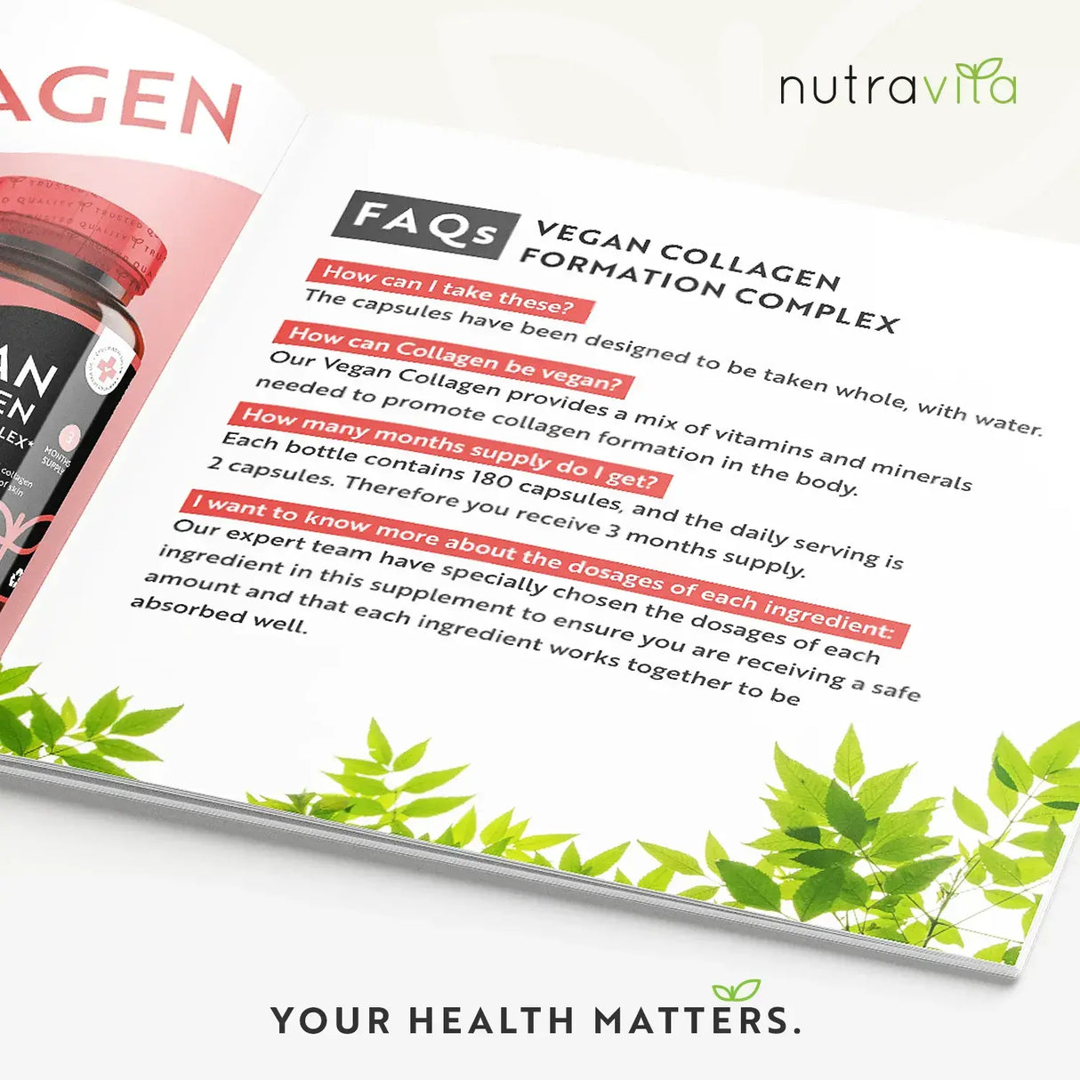 Vegánsky komplex na tvorbu kolagénu 180 Vcapsules. <tc>Nutravita</tc>