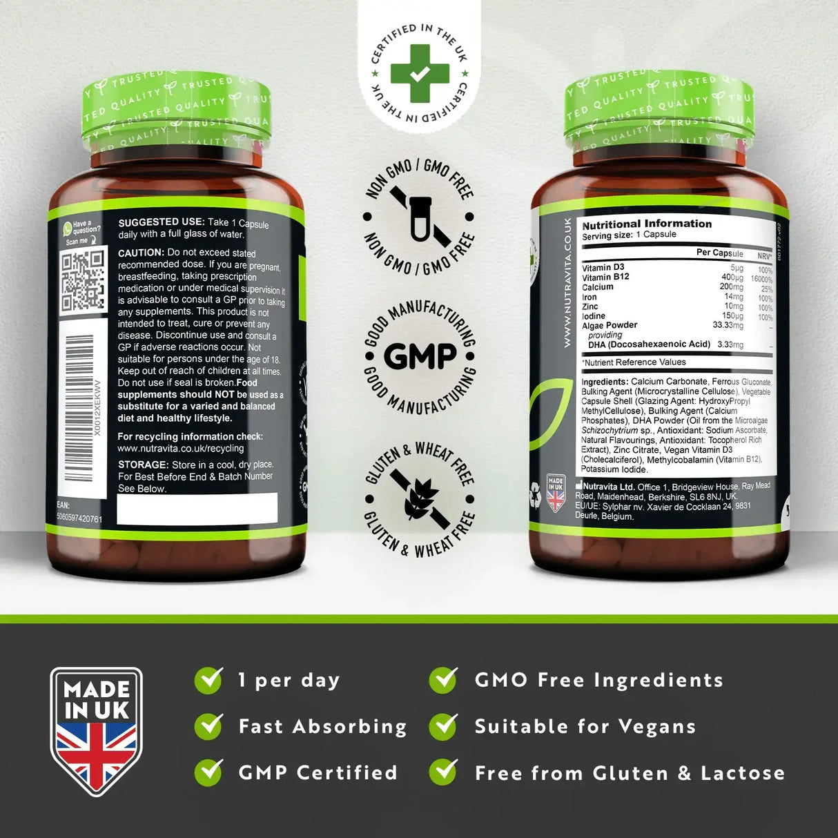 Vegánsky esenciálny multivitamín /120 kapsúl, 120 dní/ <tc>Nutravita</tc>