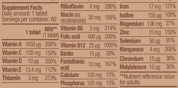 Vegánske multivitamínové 60 kariet
