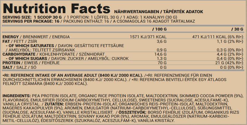 Vegánsky proteín Hrach a ryža - 500 gramov