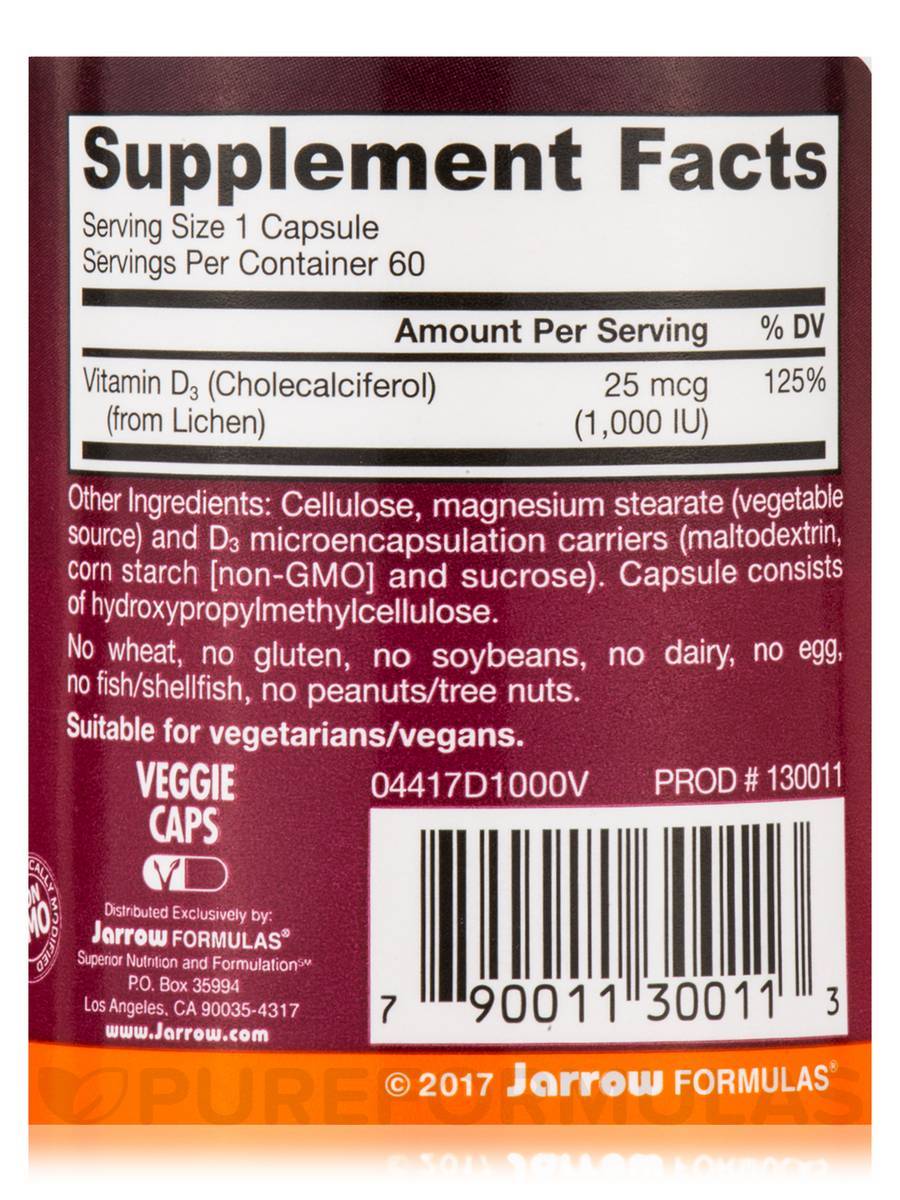 Vegánsky vitamín D3 1000 IU 60 kapsúl