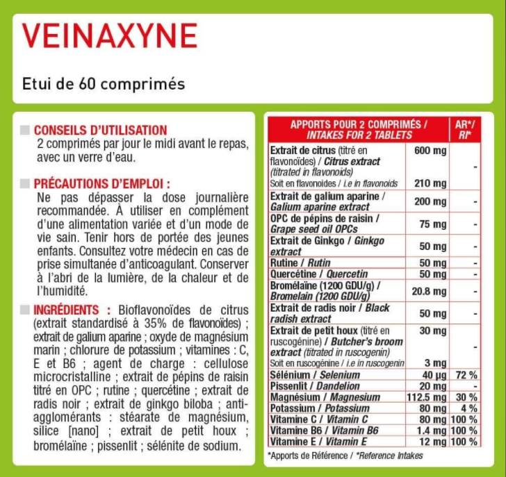 Veinaxyne® | Vzorec žíl na nohy - 60 tabliet